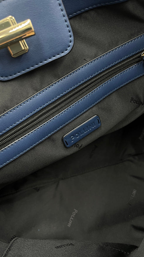 Borsa a righe bianche e blu