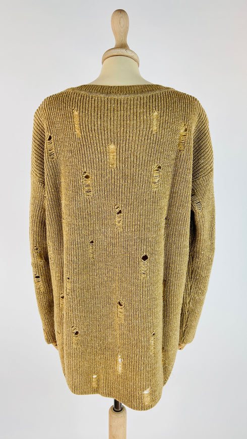 Maglione traforato lurex