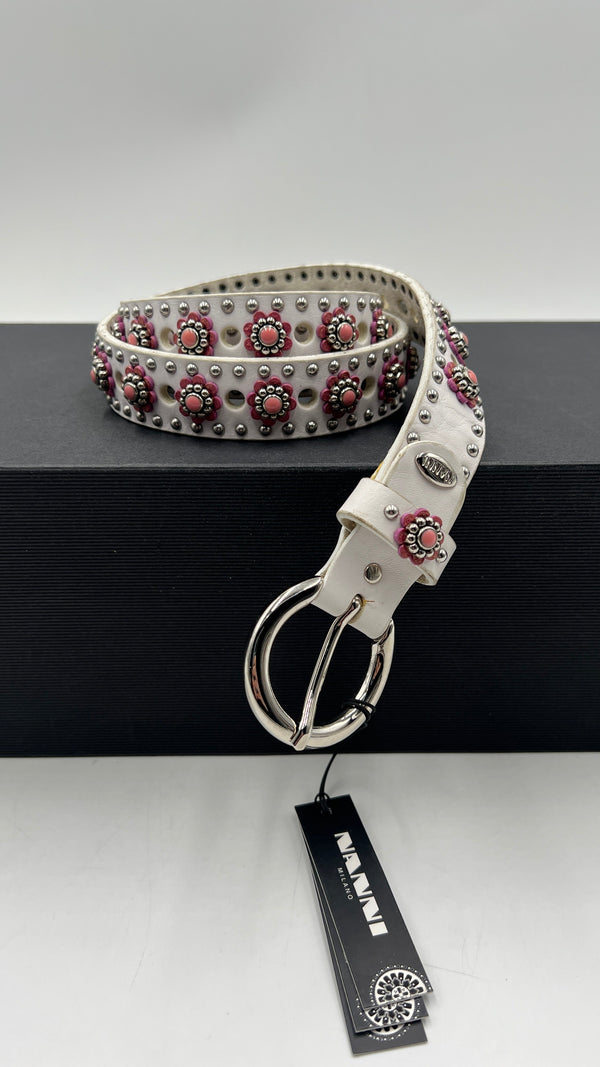 Cintura bianca a fiori