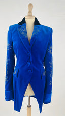 Giacca in velluto blu elettrico MOSCHINO COUTURE