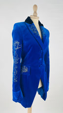 Giacca in velluto blu elettrico MOSCHINO COUTURE