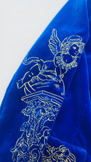 Giacca in velluto blu elettrico MOSCHINO COUTURE