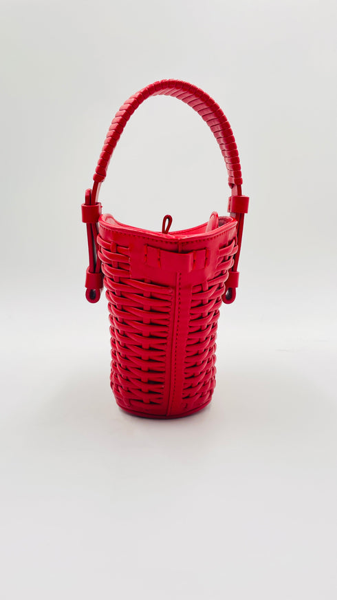 Borsa a cestello intrecciata