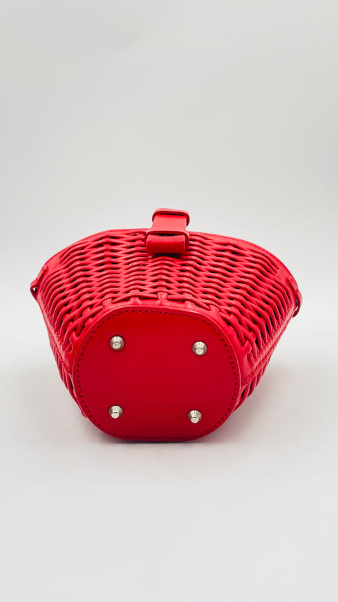 Borsa a cestello intrecciata