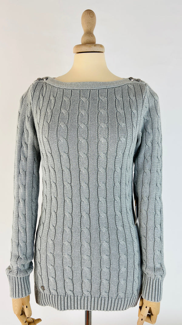 Maglione treccie argento
