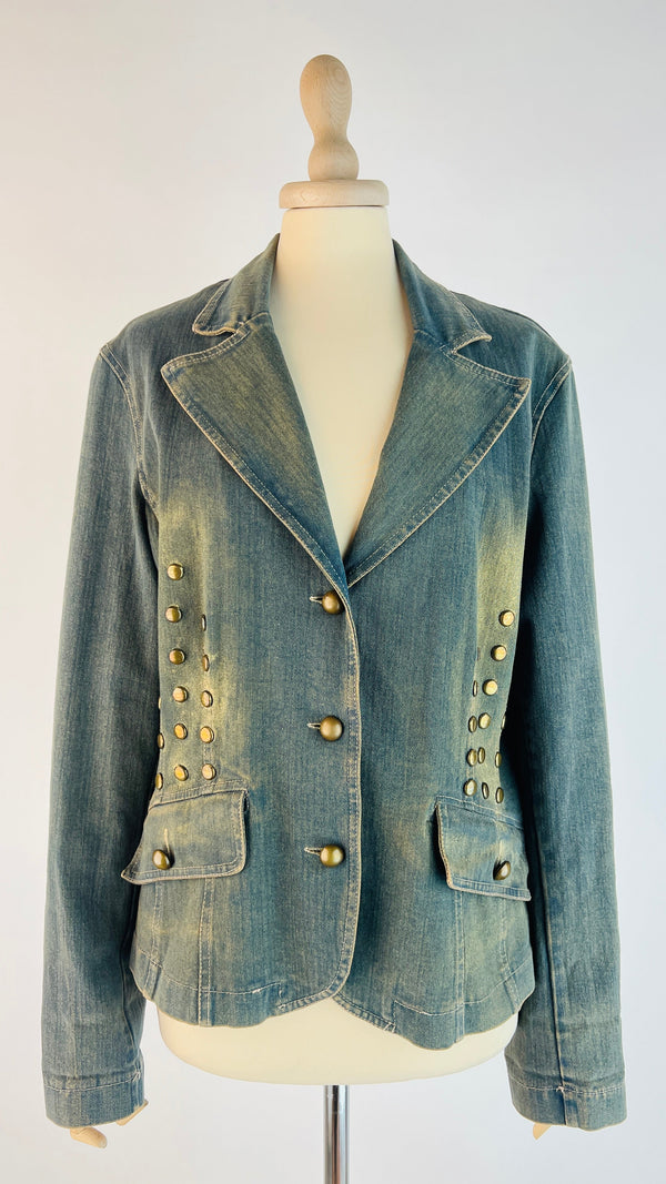 Blazer in jeans con borchie
