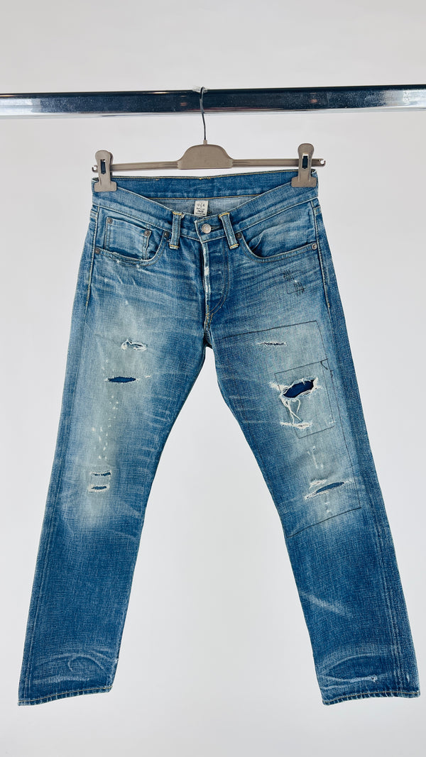 Jeans dritti stone washed