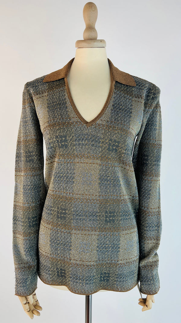 Polo a scacchi lurex