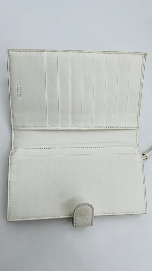 Portafoglio intrecciato bianco