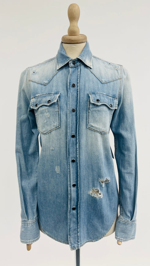 Camicia in denim con strappi