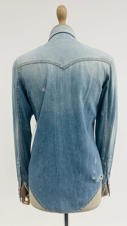 Camicia in denim con strappi