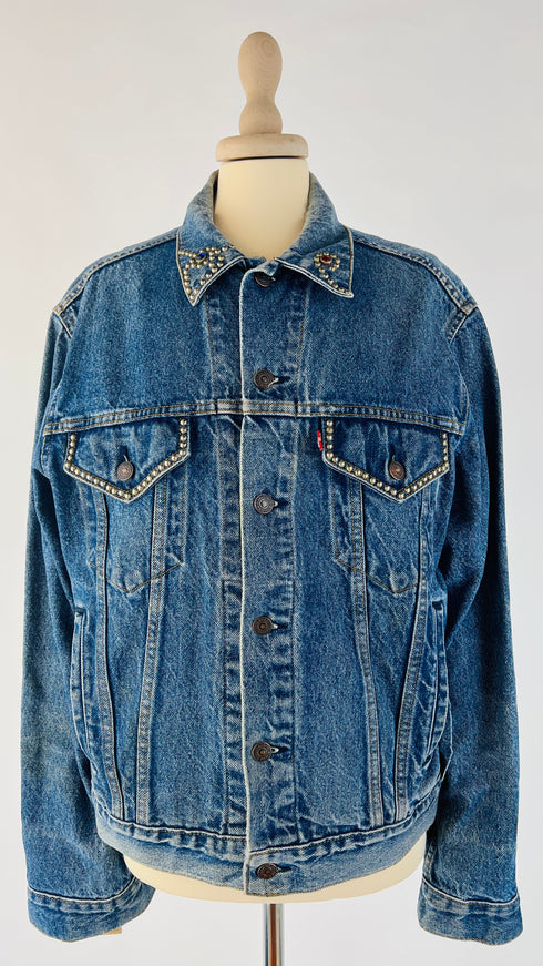 Giacca jeans borchie