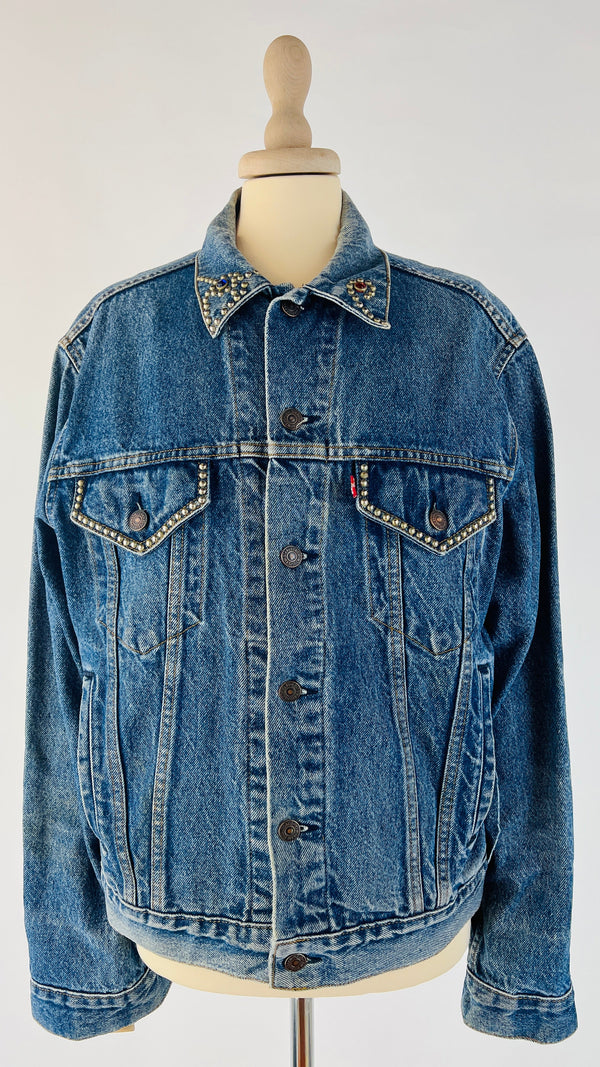 Giacca jeans borchie