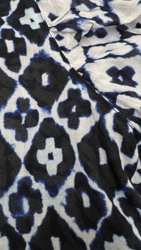 Camicia fantasia bianco blu