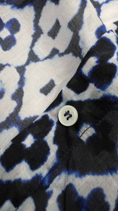 Camicia fantasia bianco blu