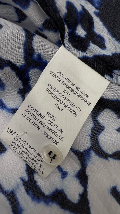 Camicia fantasia bianco blu