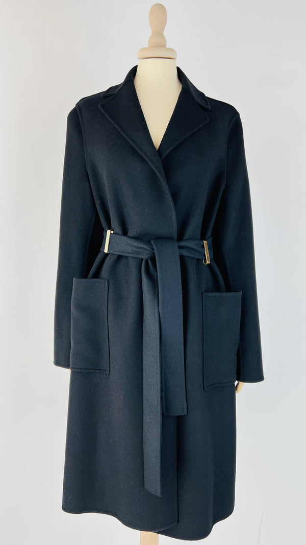 Cappotto con cintura nero