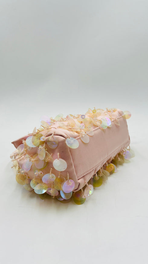 Borsa rosa maxi paillettes