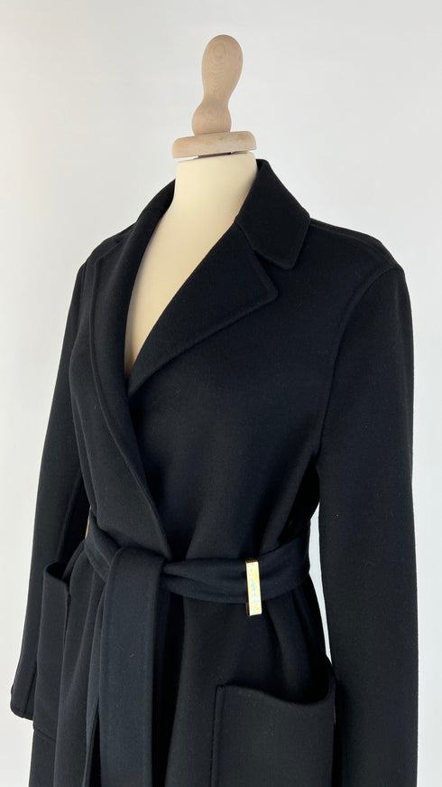 Cappotto con cintura nero