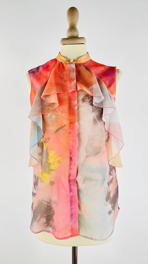 Camicia smanicata astratta