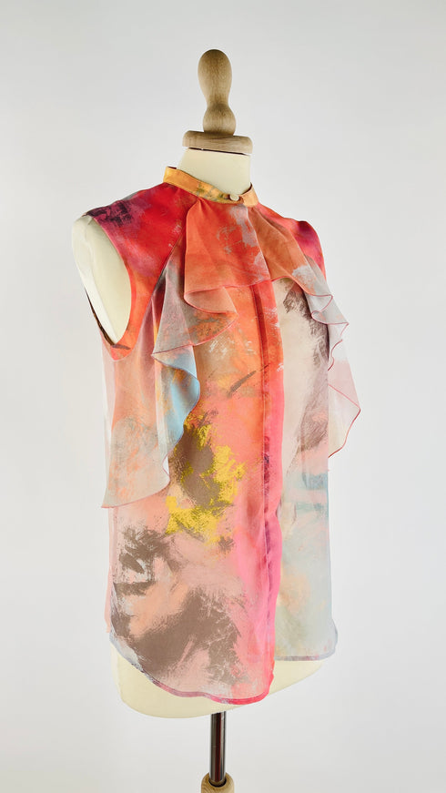 Camicia smanicata astratta