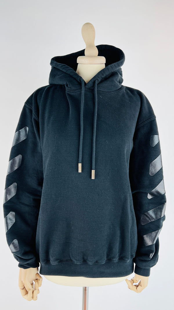 Felpa logo in cotone nero