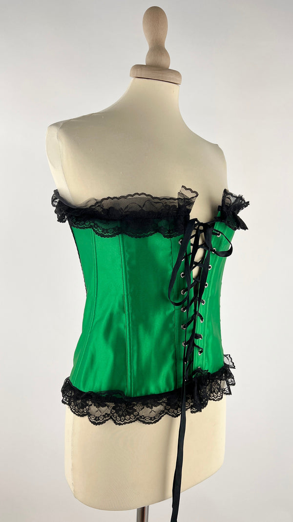 Bustier verde con pizzo