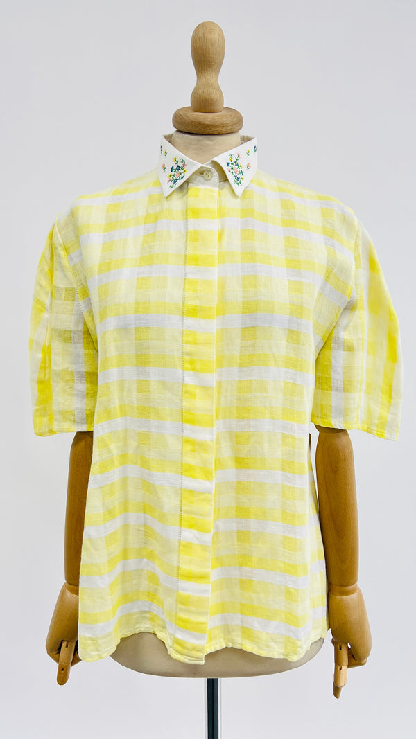 Camicia vichy ricamo