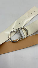 Cintura biaco panna con maxi fibbia CHRISTIAN DIOR