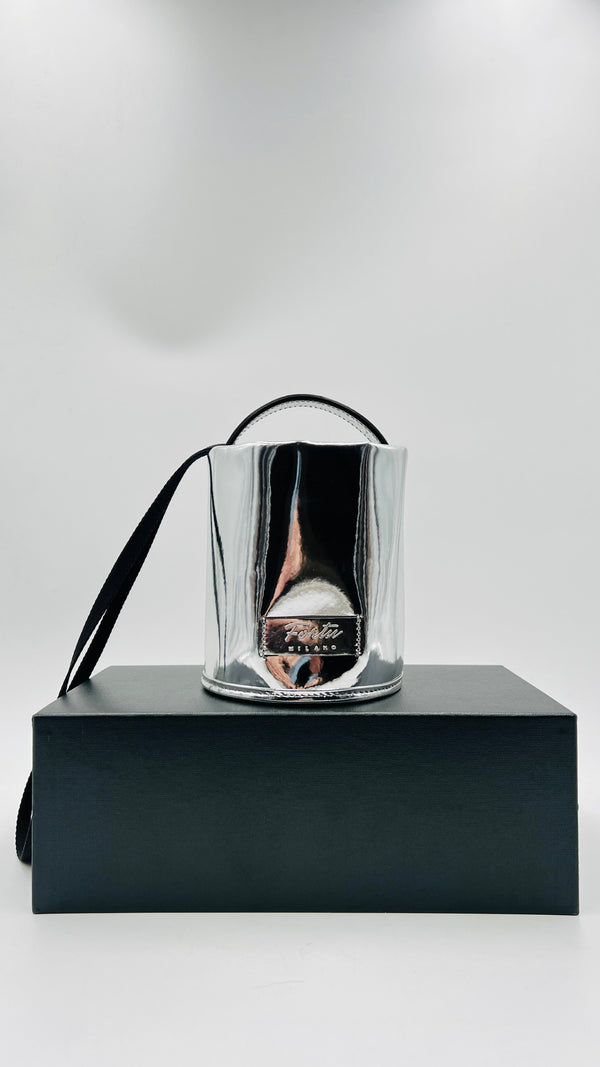 Borsa secchiello argentata