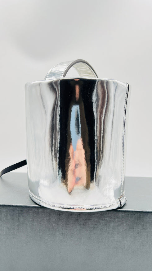 Borsa secchiello argentata