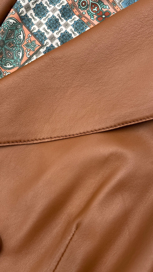 Gilet lungo in pelle