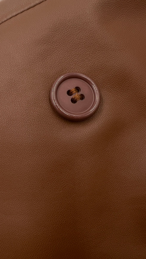 Gilet lungo in pelle