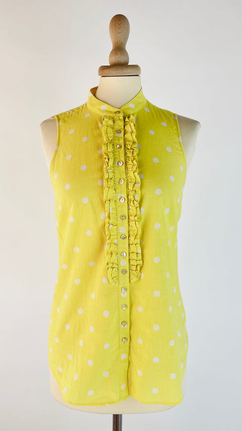 Camicia smanicata a pois