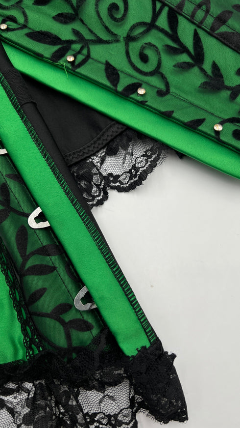 Bustier verde con pizzo
