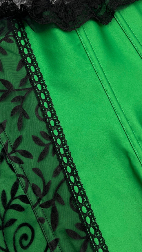 Bustier verde con pizzo