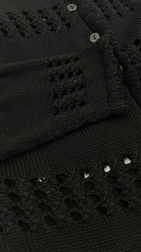 Cardigan maglia traforata