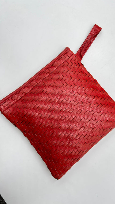 Pochette pelle intrecciata