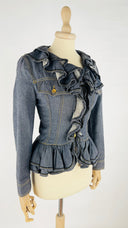 Giacca denim con le balze DOLCE&GABBANA