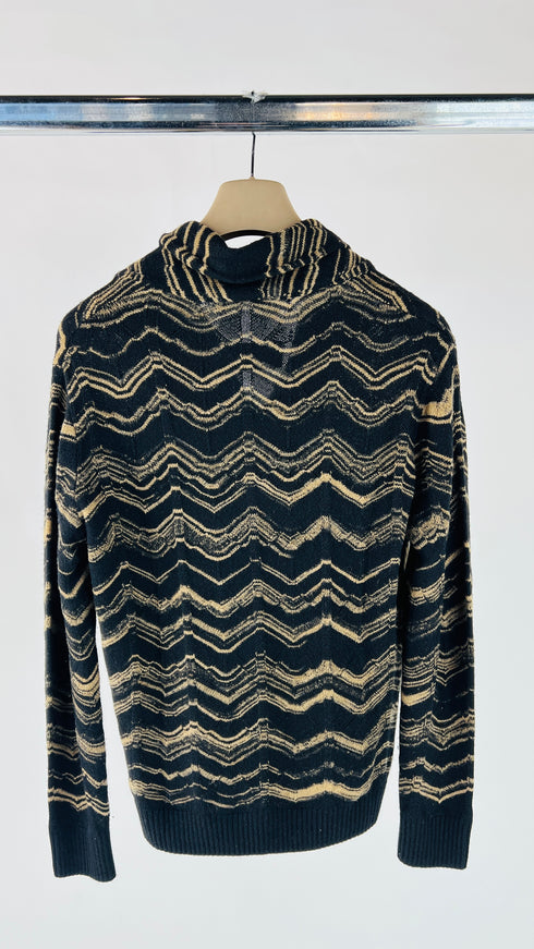 Cardigan scialle a zig zag