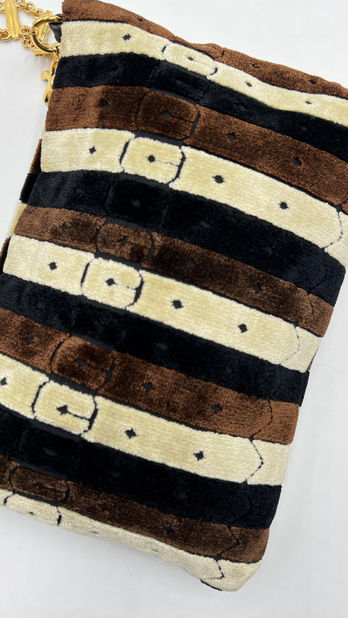 Borsa in velluto a righe
