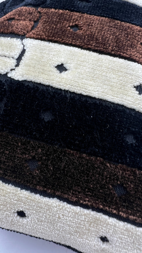 Borsa in velluto a righe