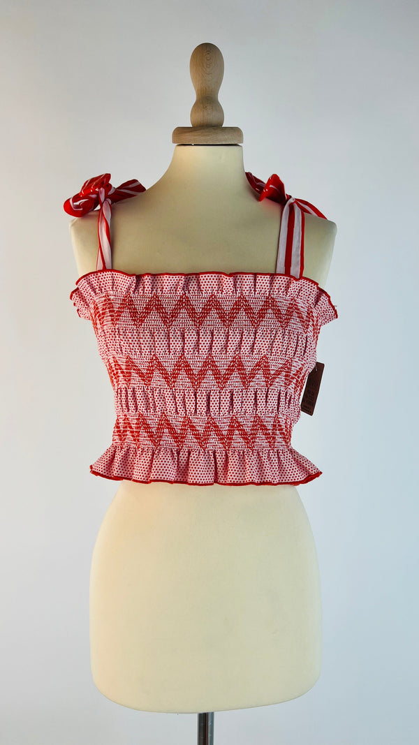 Top zig-zag con cartellino