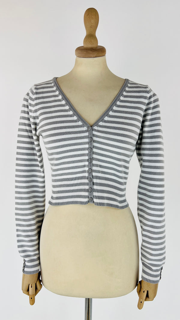 Cardigan cropped a righe