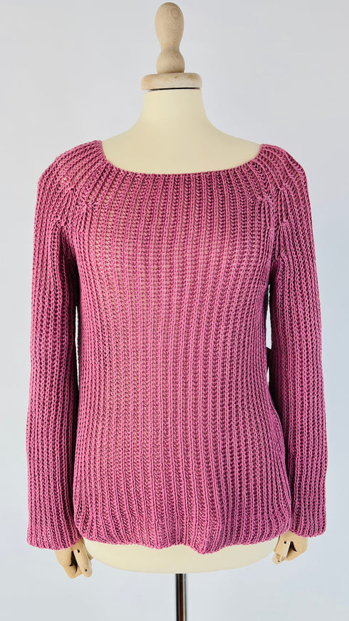 Maglia coste scollo ampio