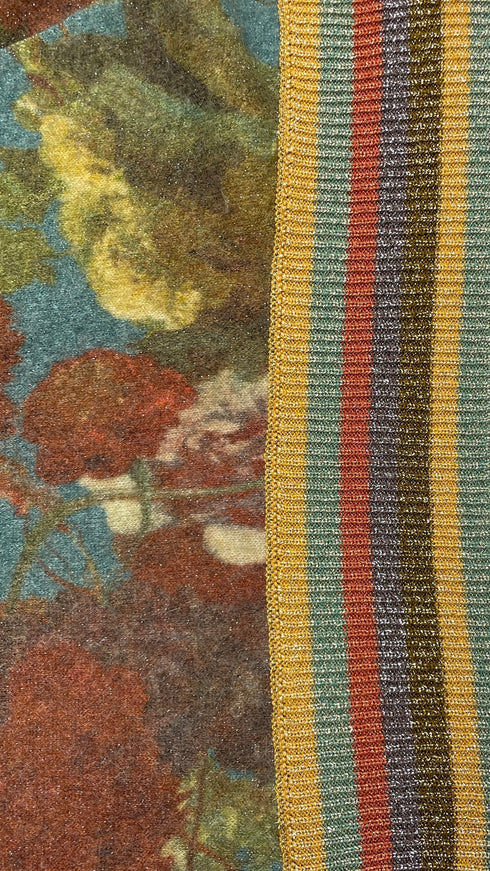 Cardigan fiori lurex con cartellino