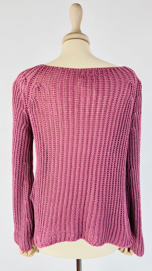 Maglia coste scollo ampio