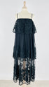 Abito lungo ricami mesh