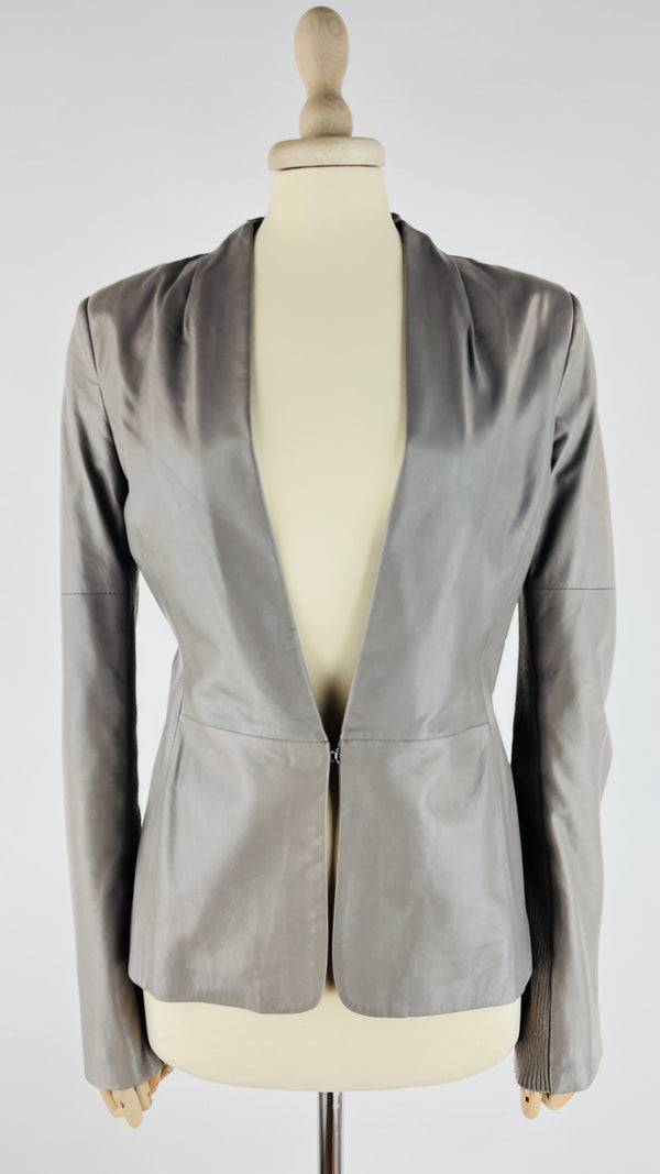 Blazer in pelle e jersey
