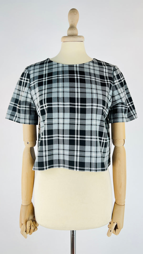 T-shirt in tessuto tartan